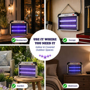 Upgraded Aspectek 20W Electric Bug Zapper, Bug Fly Zapper. Effective Mosquito, Fly, and Insect Zapper. Includes 2 Extra Bulbs. Lightweight Design, 2800V Electric Grid. (CA)