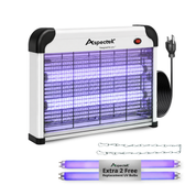 Upgraded Aspectek 20W Electric Bug Zapper, Bug Fly Zapper. Effective Mosquito, Fly, and Insect Zapper. Includes 2 Extra Bulbs. Lightweight Design, 2800V Electric Grid. (CA)