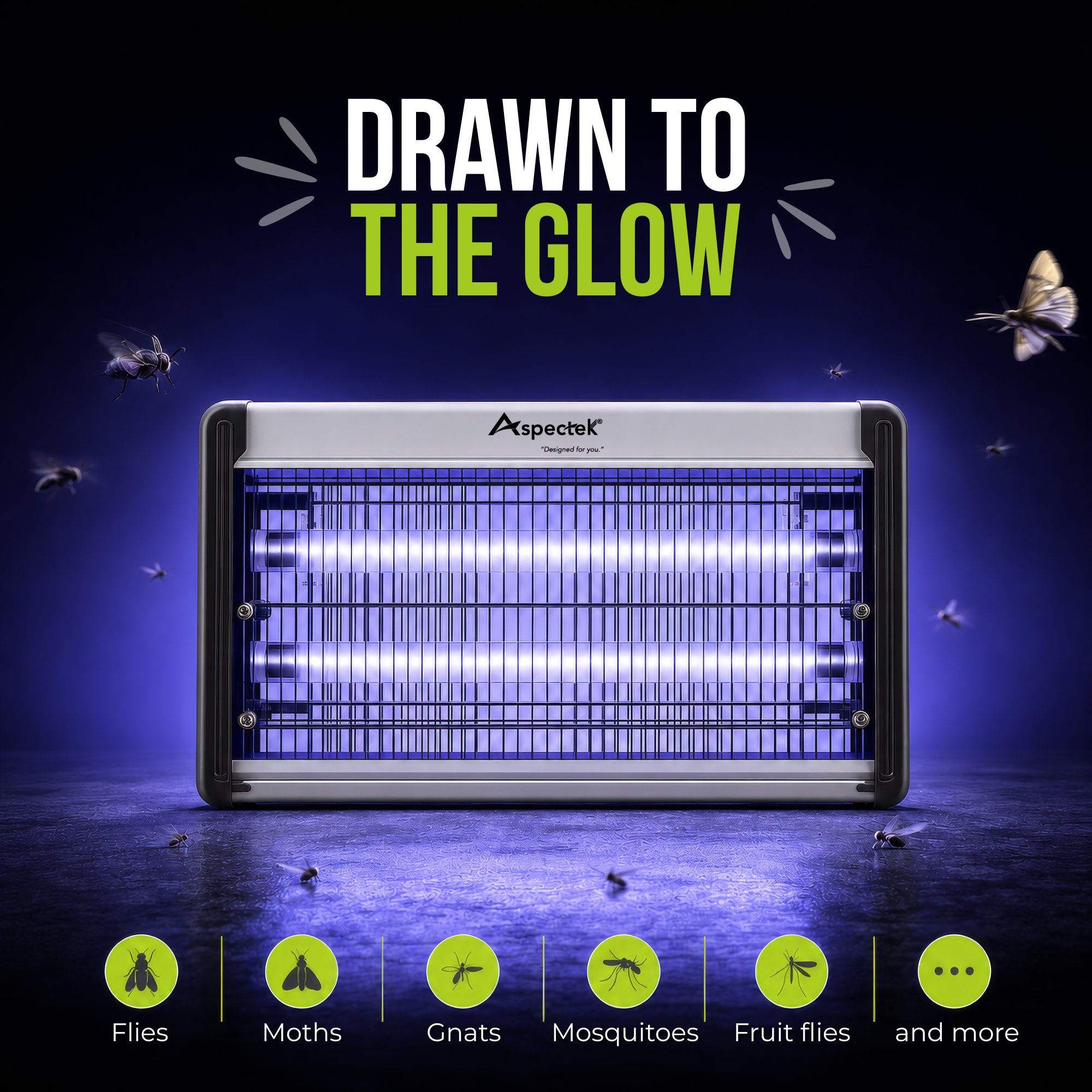 Aspectek 20W Bug Zapper with 2 Replacement Bulbs
