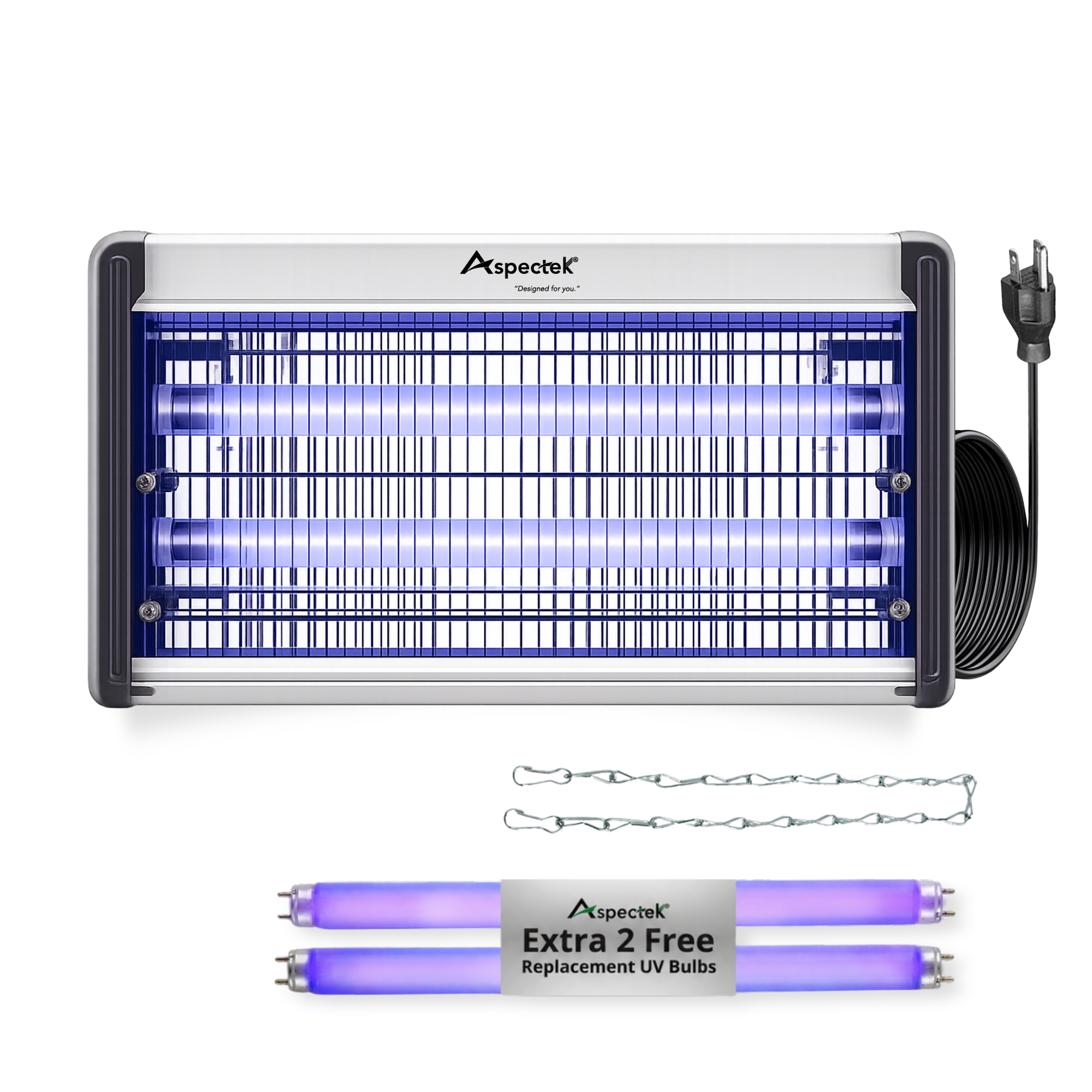 Aspectek 20W Bug Zapper with 2 Replacement Bulbs