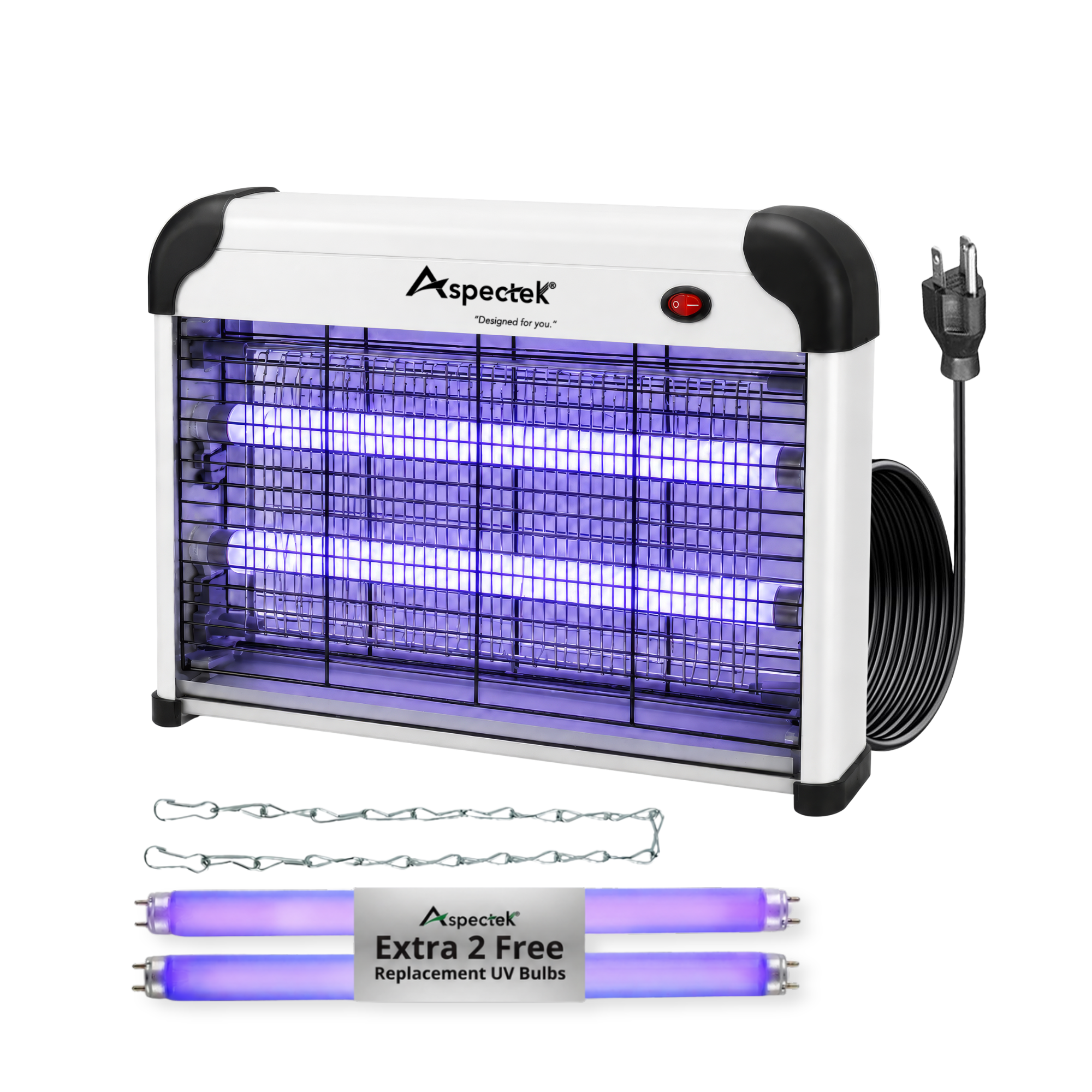 Aspectek 20W Electric Bug Zapper with 2 Replacement Bulbs