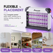Aspectek LED Bug Zapper - Powerful High-Voltage Insect Killer Mosquito Zapper Indoor, 3 LED Light, Energy-Efficient & Durable Fly Trap
