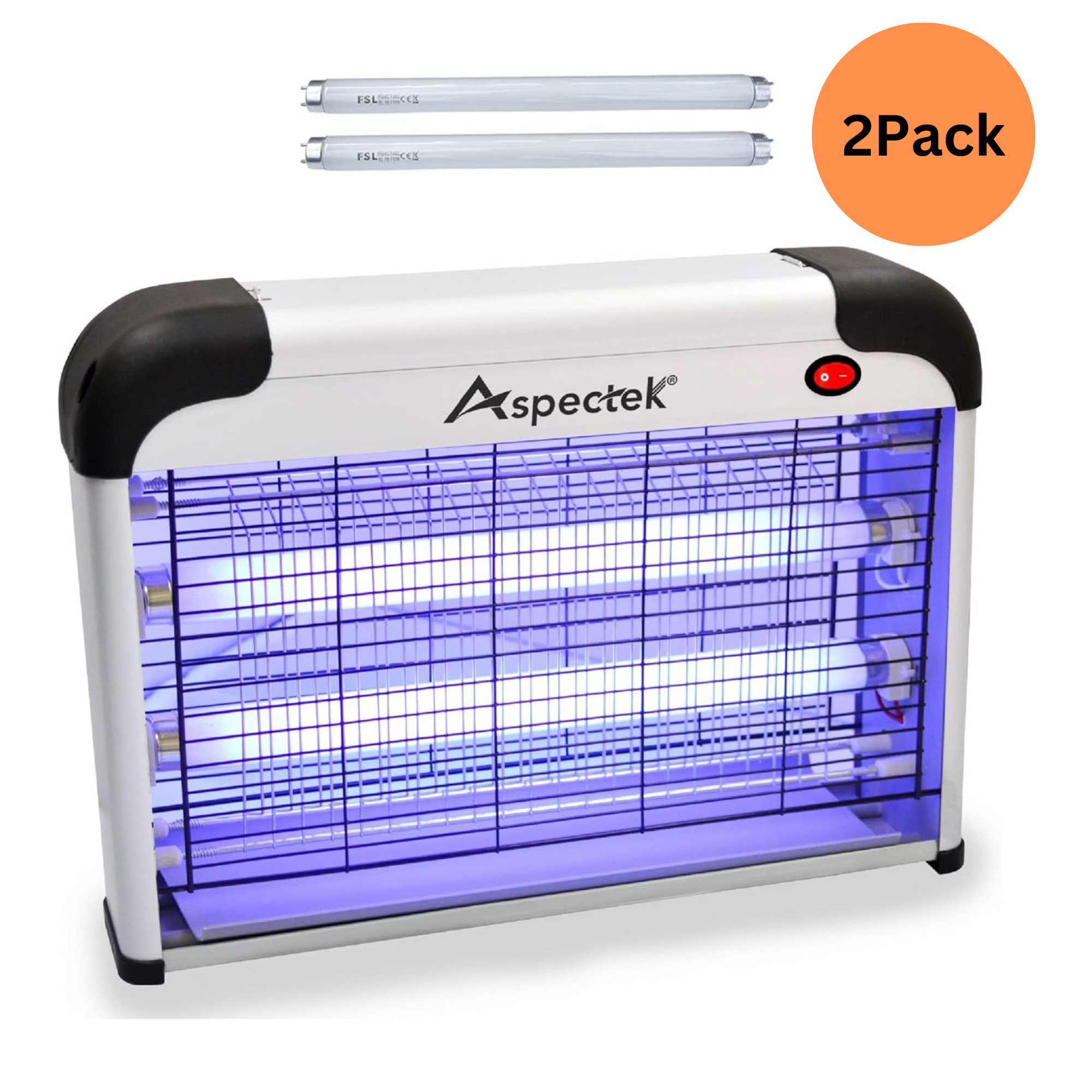Aspectek 20W Indoor Bug Zapper, Includes 2 Replacement Bulbs, Mosquito Zapper, Insect Zapper, Bug Lamp Zapper
