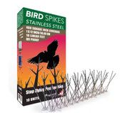 Durable bird spike deterrent to prevent birds from landing on ledges, roofs, and fences