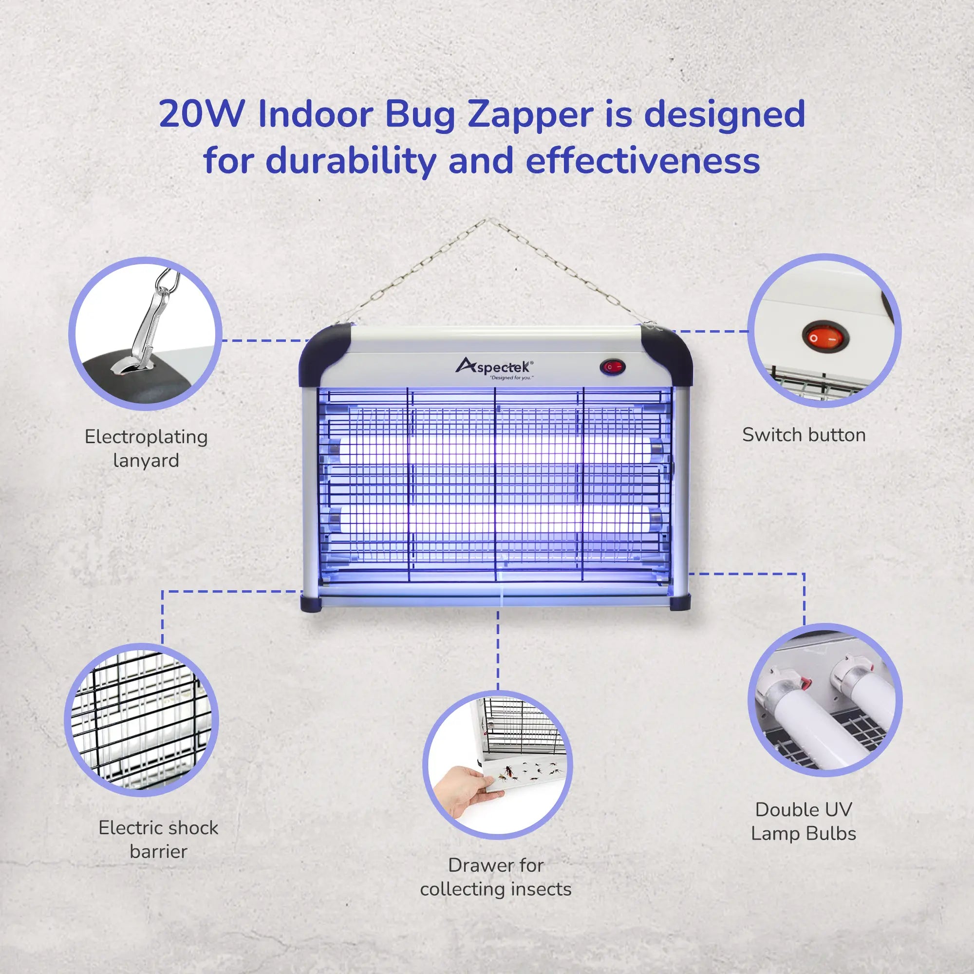 Aspectek 20W Indoor Bug Zapper 