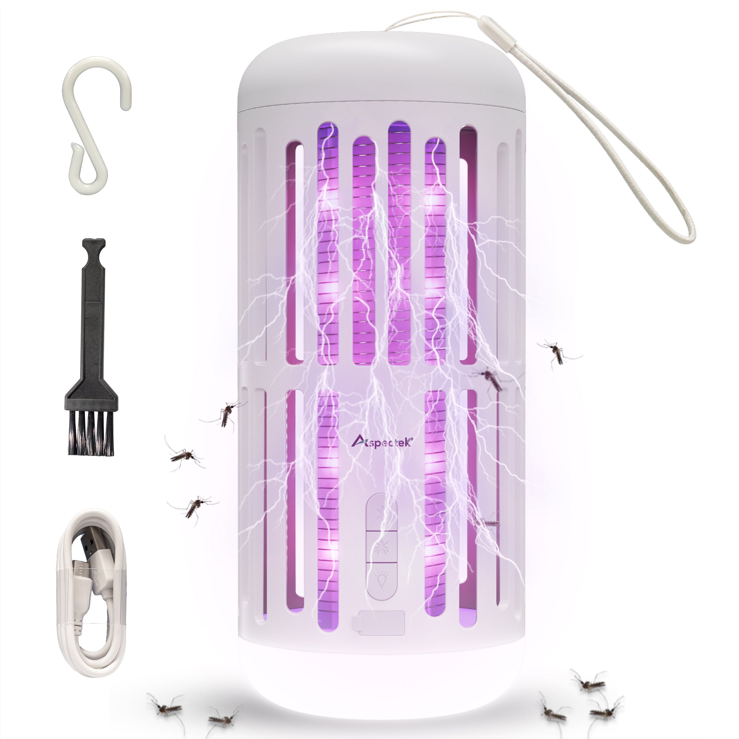 Aspectek Bug Zapper LED Light with Bluetooth Speaker – Dual Function Outdoor Insect Zapper and Wireless Speaker for Patio, Yard, and Garden