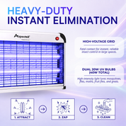 Aspectek 40W Indoor Bug Zapper, Powerful UV Bugs Lamp Attract Insects. Effective Against Flies and Mosquitos (CA)