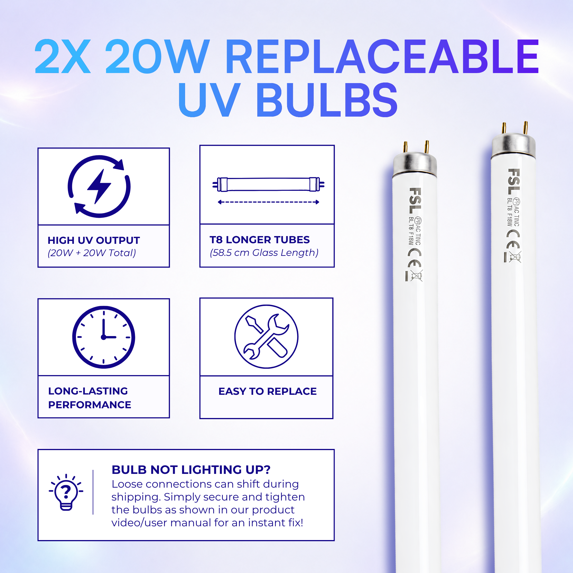 Aspectek 40W Indoor Bug Zapper, Powerful UV Bugs Lamp Attract Insects. Effective Against Flies and Mosquitos (CA)