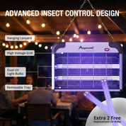 Aspectek 20W Indoor Bug Zapper, Includes 2 Replacement Bulbs, Mosquito Zapper, Insect Zapper, Bug Lamp Zapper