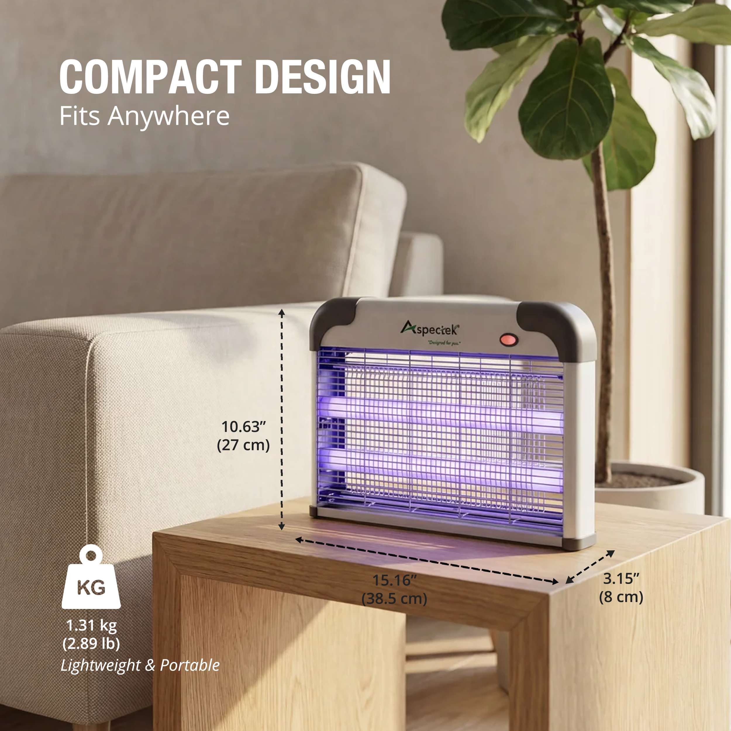 Aspectek 20W Indoor Bug Zapper, Includes 2 Replacement Bulbs, Mosquito Zapper, Insect Zapper, Bug Lamp Zapper