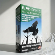 Aspectek Plastic Polycarbonate Bird Spikes Kit with Adhesive Glue, Covers 10 Feet