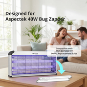 Aspectek Bug Zapper Replacement UV Lamp Bulb Light Tube 20W for 40W Electronic Bug Zapper, 2-Pack