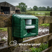 Yard Sentinel + Strobe Light Outdoor Ultrasonic Animal Repeller, Waterproof – Cat Repellent, Skunk Repellent, and Bird Repellent (1-Pack)