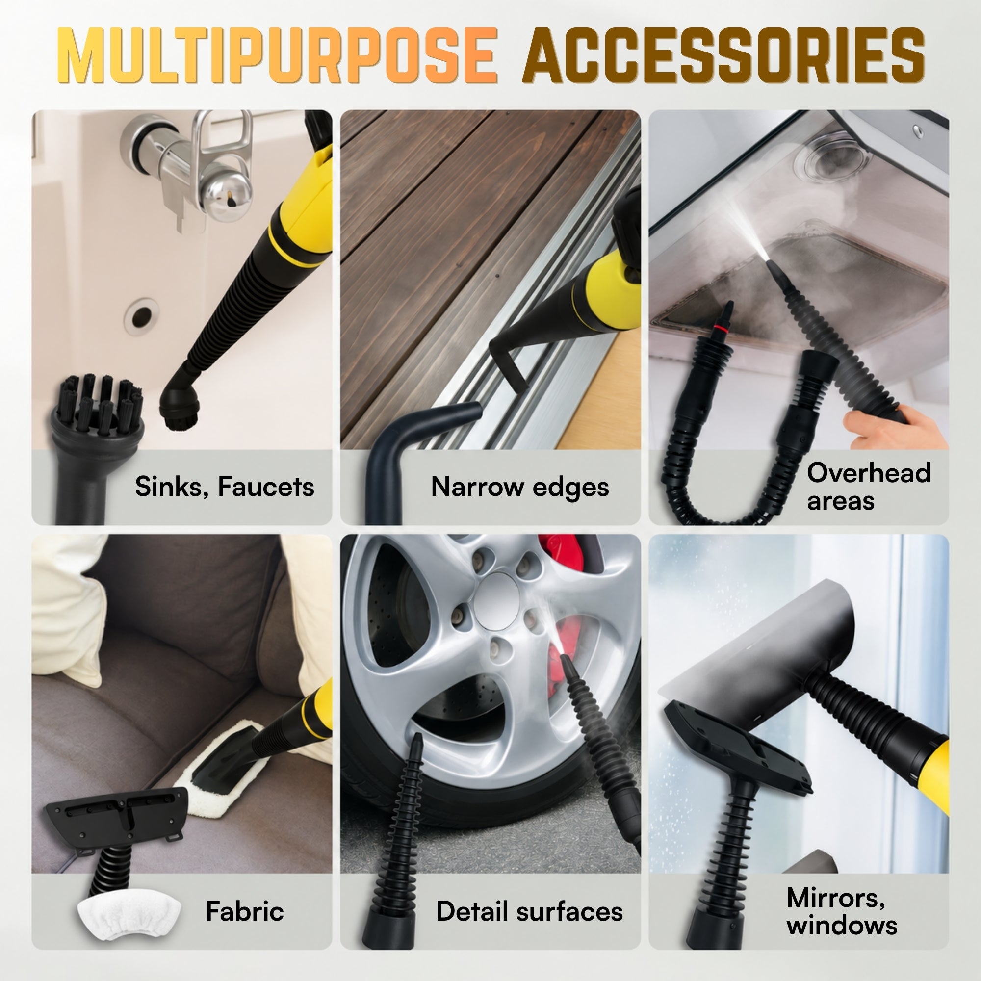 Comforday Handheld Pressurized Steam Cleaner with 9 Accessories