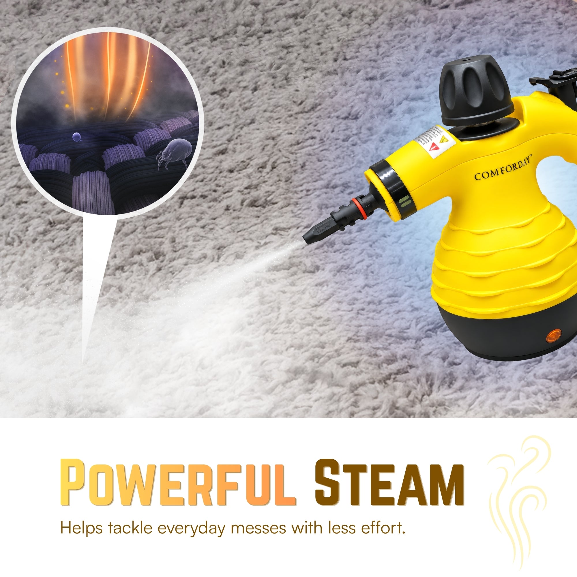 Comforday Handheld Pressurized Steam Cleaner with 9 Accessories