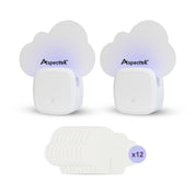 Aspectek Sticky Fly Insect Trap for Indoor, Plug-in Blue Light Bug Trap, Odorless, Noiseless, Chemicaless, with 12 Packs of Sticky Glue Pads (2 Pack)