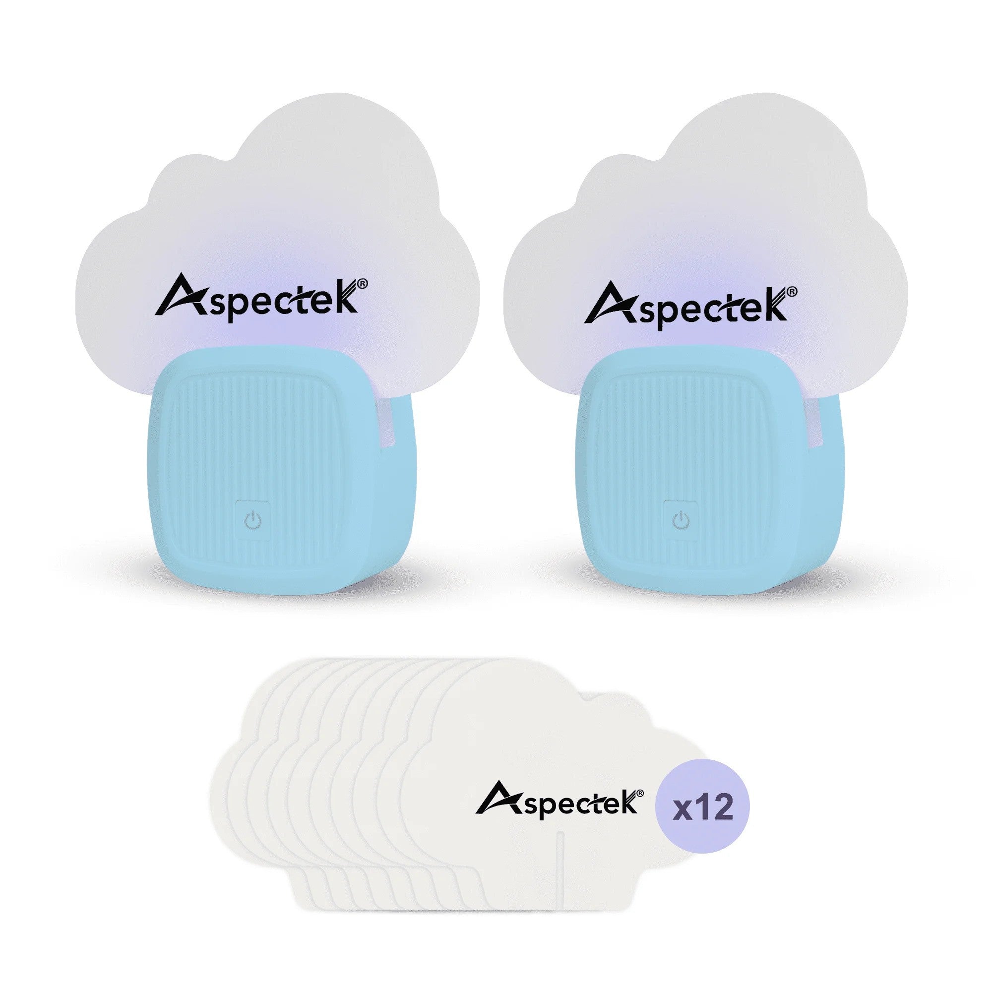 Aspectek Sticky Fly Insect Trap for Indoor, Plug-in Blue Light Bug Trap, Odorless, Noiseless, Chemicaless, with 12 Packs of Sticky Glue Pads (2 Pack)