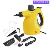 (Refurbished) Comforday Multi-Purpose Handheld Pressurized Steam Cleaner with 9-Piece Accessories for Stain Removal, Steamer, Carpets, Curtains, Car Seats, Kitchen Surface & Much More (Yellow Black)