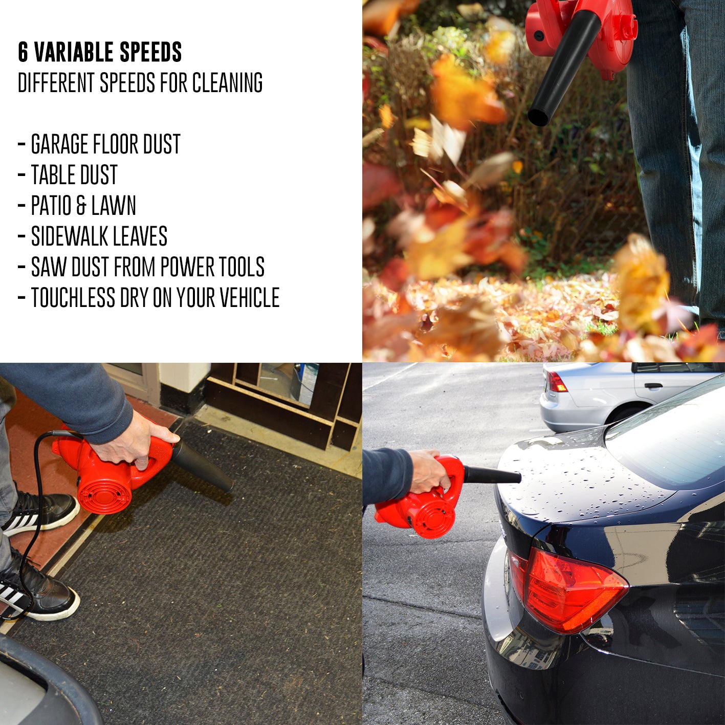 (Refurbished) Compact Electric Blower and Vacuum - 600Watts