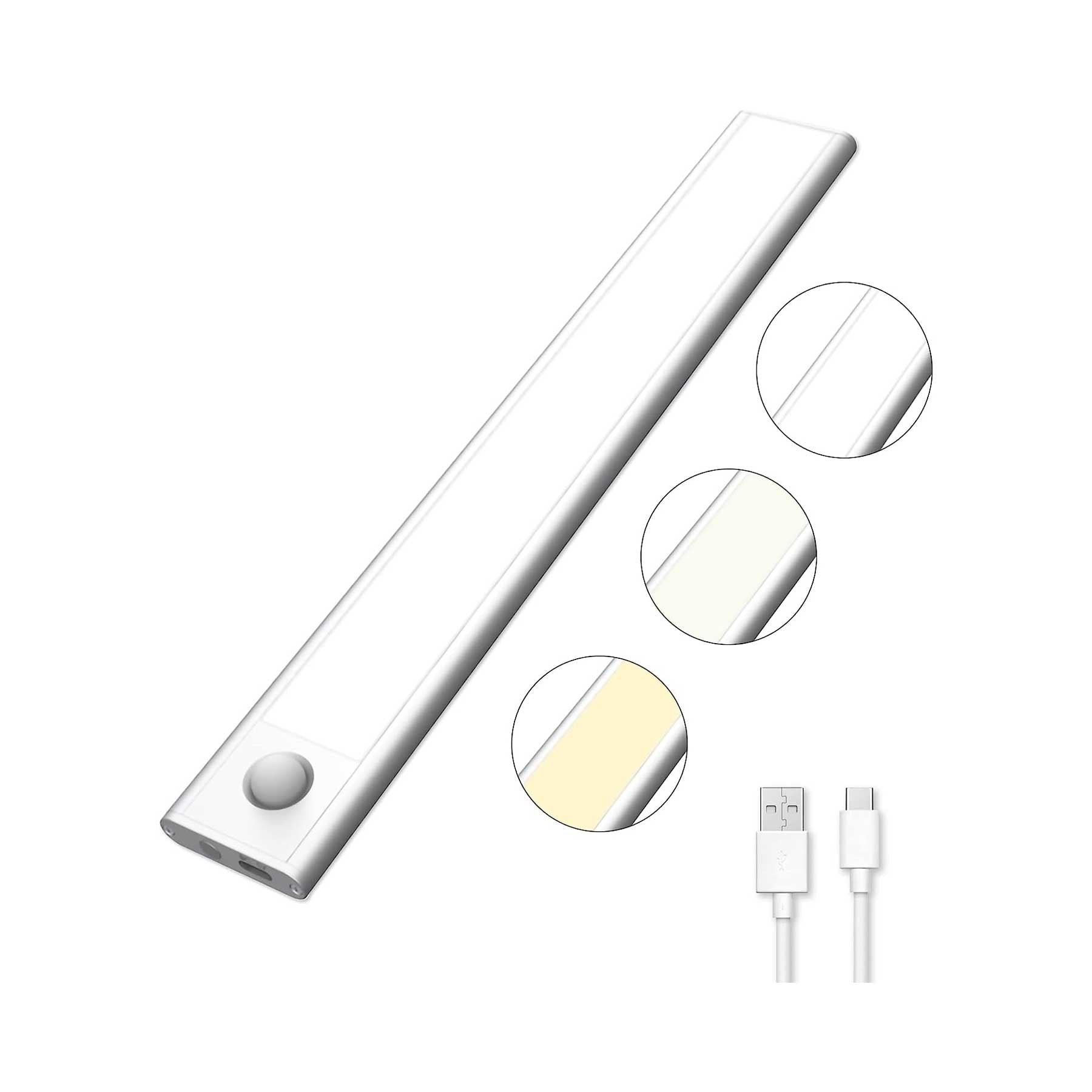 Comforday Wireless Motion Sensor Light, 16 inch (40.64 cm) 124 LEDs USB Rechargeable, Under Cabinet Light with Adjustable Color temperature, LED Light for Kitchen, Wardrobe, Cabinet, Book Shelf
