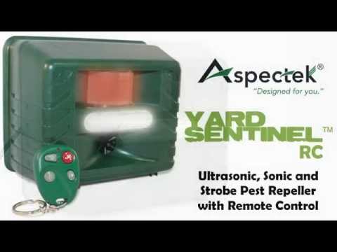 Deter unwanted guests with ease: Yard Sentinel +STROBE & Remote Control Outdoor Ultrasonic Animal Repeller with Motion Sensor