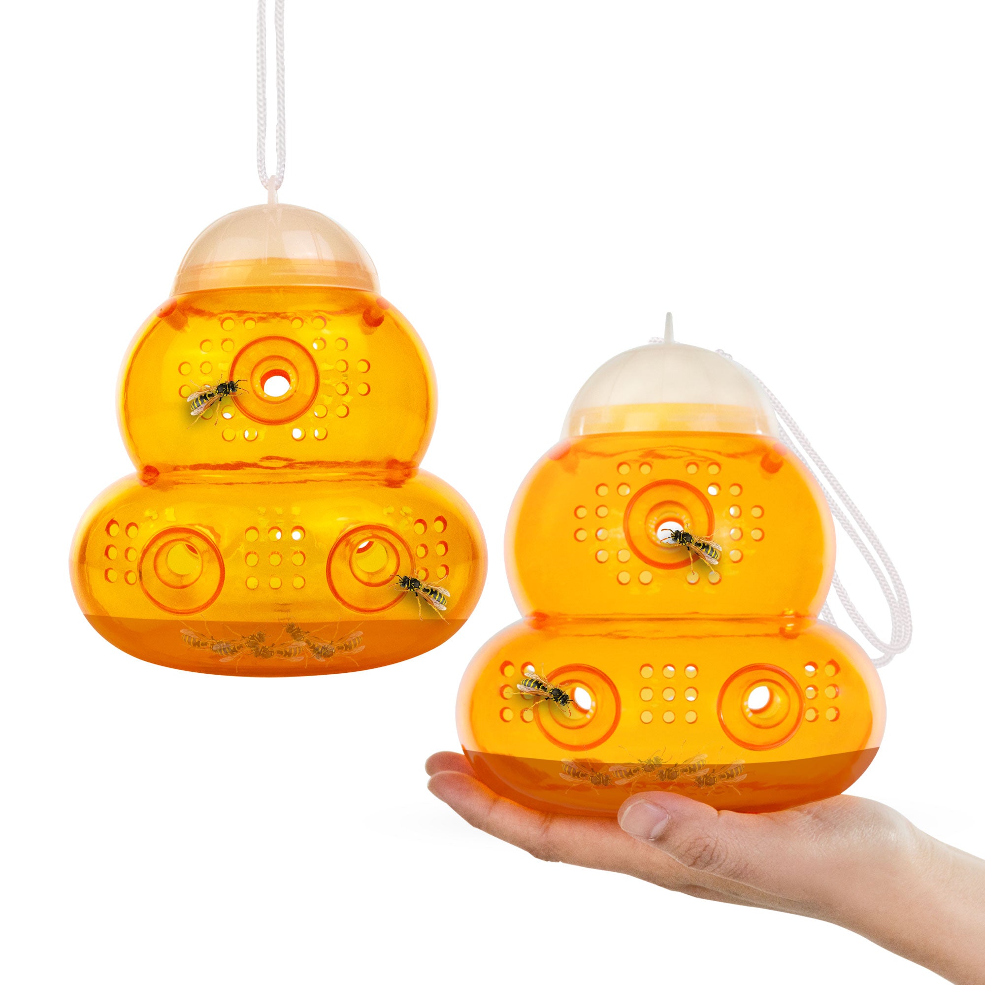 Aspectek Wasp Trap 2-Pack (Snowmen Shape) Traps Wasps, Bee Traps Hornets, and Bees (Wasp Trap)