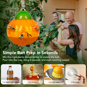 Aspectek Wasp Trap 2-Pack (Pumpkin Shape) Traps Wasps, Bee Traps Hornets, and Bees (Wasp Trap)