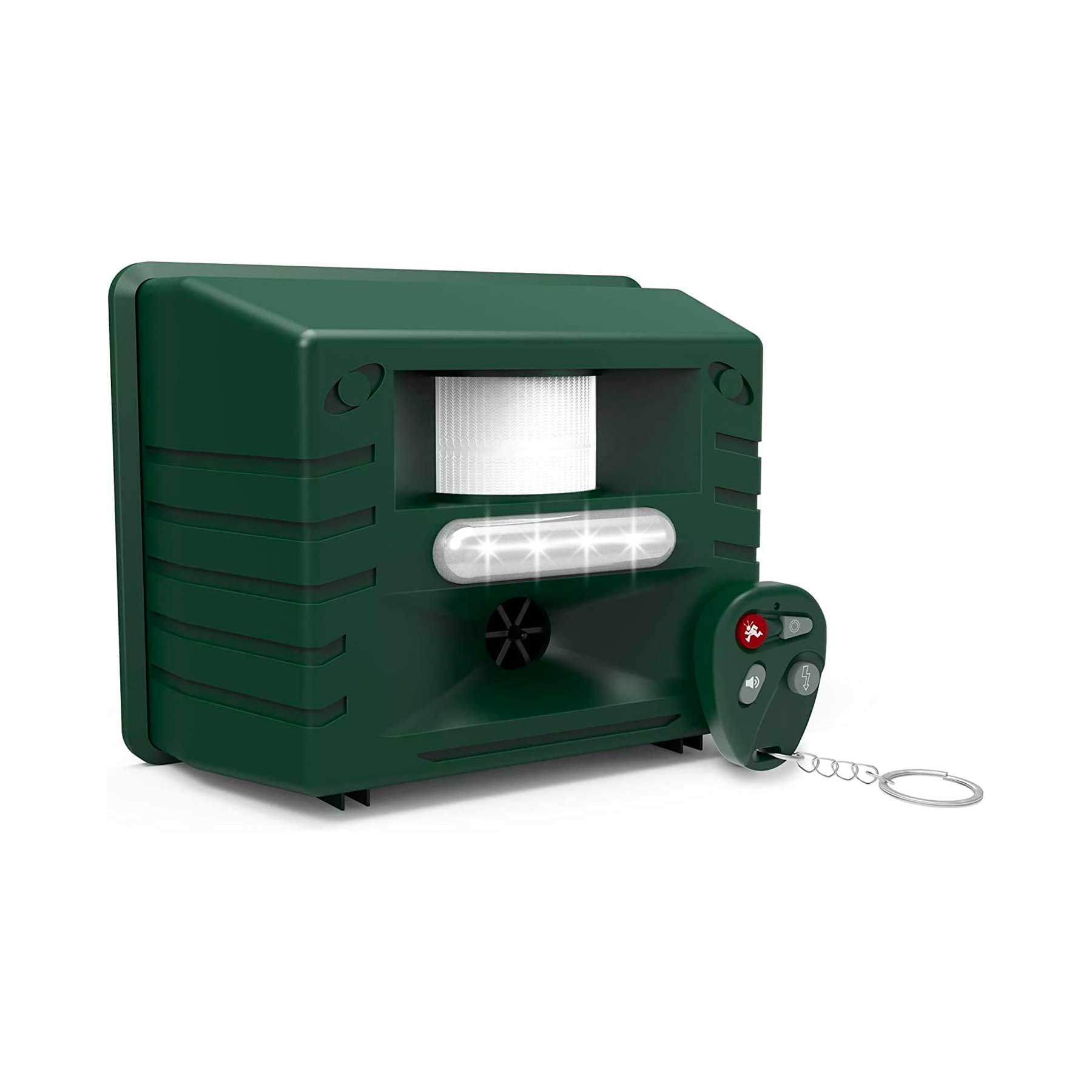 Deter unwanted guests with ease: Yard Sentinel +STROBE & Remote Control Outdoor Ultrasonic Animal Repeller with Motion Sensor