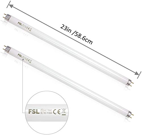 Aspectek Bug Zapper Replacement UV Lamp Bulb Light Tube 20W for 40W Electronic Bug Zapper, 2-Pack