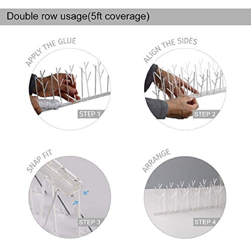  Plastic Polycarbonate Bird Spikes Kit