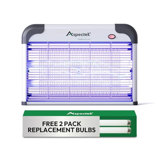 Upgraded indoor bug zapper with high-voltage electric grid and UV light for mosquitos, flies, and moths