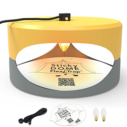 Aspectek  Trapest Sticky Dome Flea Bed Bug Trap with 2 Glue Discs. Odorless Cleaner and Flea Killer Trap Pad
