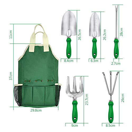 Garden Hand Tool Set Equipment with Tote Bag Adjustable and Apron