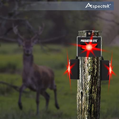 Aspectek Solar Rechargeable Night Time Predator Eye Animal Deterrent Powerful Light to Protect from Coyote, Deer, Cat, Raccoon, Skunk, Weatherproof (2 Packs)