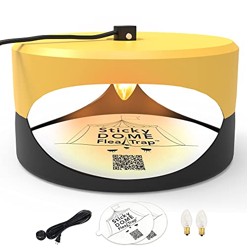 Aspectek  Trapest Sticky Dome Flea Bed Bug Trap with 2 Glue Discs. Odorless Cleaner and Flea Killer Trap Pad