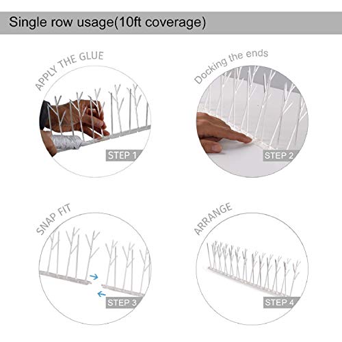  Plastic Polycarbonate Bird Spikes Kit