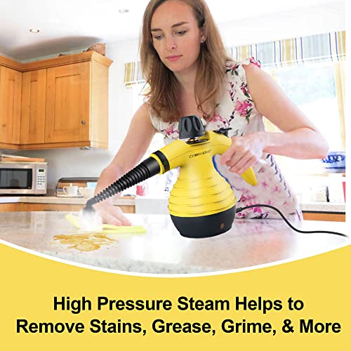 Effortless cleaning at your fingertips: Comforday Multi-Purpose Handheld Pressurized Steam Cleaner with 9-Piece Accessories