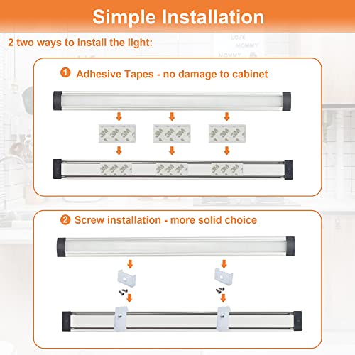 Comforday LED Under Cabinet Lights Kit Hardwired or Plug-in,1000