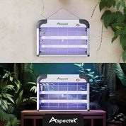 Upgraded indoor bug zapper with high-voltage electric grid and UV light for mosquitos, flies, and moths