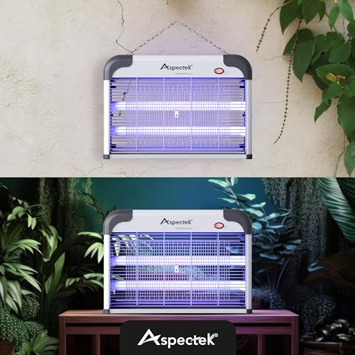 Upgraded indoor bug zapper with high-voltage electric grid and UV light for mosquitos, flies, and moths