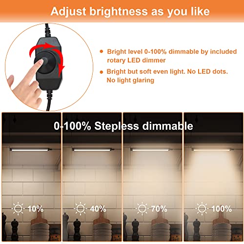 Comforday LED Under Cabinet Lights Kit Hardwired or Plug-in,1000 Lumen 3 PCs 12-Inch Light Strips with Motion Sensor, Dimmer,Super Bright Cold White Light Bars for Kitchen cabinets Cupboard Shelf