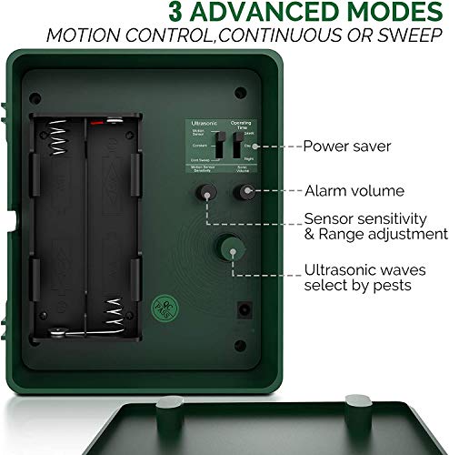 Deter unwanted guests with ease: Yard Sentinel +STROBE & Remote Control Outdoor Ultrasonic Animal Repeller with Motion Sensor