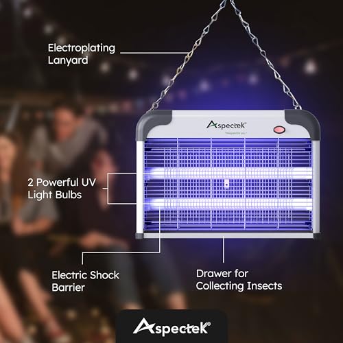 Upgraded indoor bug zapper with high-voltage electric grid and UV light for mosquitos, flies, and moths