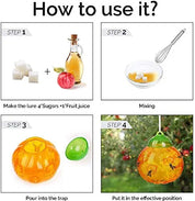 Aspectek Wasp Trap 2-Pack (Pumpkin Shape) Traps Wasps, Bee Traps Hornets, and Bees (Wasp Trap)