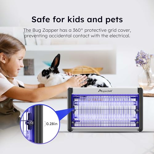 ASPECTEK Electric Indoor Bug Zapper 10W,Upgraded UV-LED Light Lamp with a Long Life Span,Insect Killer for Mosquitos,Flies,Moths,LED Mosquito Zapper for Indoor Use