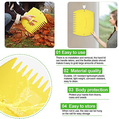 GardenHOME Garden and Yard Leaf Scoops Hand Rakes, Large Sized, Multiple Use for Leaves, Lawn Debris and Trash Pick Up Good Use 1 Pair