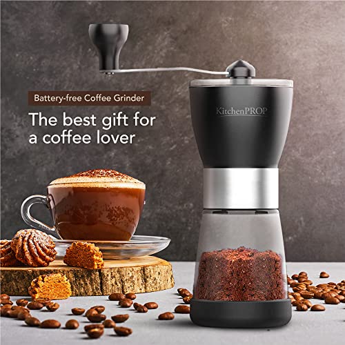  Manual Coffee Grinder 14Pcs Set with Two 5.5 Oz Clear Glass Jars