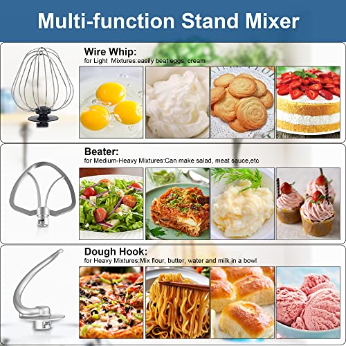 Comforday Stand Mixer, 6.5 Quart 660W 6 Speeds LCD Display Tilt-Head Electric Kitchen Mixer with Beater, Dough Hook, and Wire Whip, Dishwasher Safe Attachment, Upgraded Metal-Gear, Splash Guard