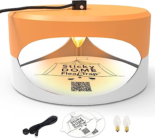 Aspectek  Trapest Sticky Dome Bug Trap with 2 Glue Discs. Odorless Cleaner and Flea Killer Trap Pad
