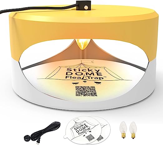 Aspectek  Trapest Sticky Dome Bug Trap with 2 Glue Discs. Odorless Cleaner and Flea Killer Trap Pad